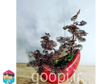 خرید دکوراتیو دست ساز گلدان - کار شده با سیم مسی - مجله گوپی
